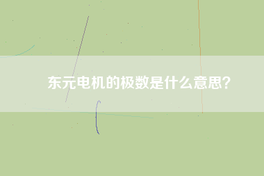 東元電機(jī)的極數(shù)是什么意思？