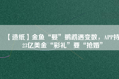 【造紙】金魚“娶”鸚鵡遇變數(shù)，APP持123億美金“彩禮”要“搶婚”