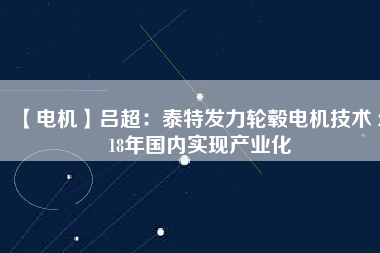 【電機(jī)】呂超：泰特發(fā)力輪轂電機(jī)技術(shù) 2018年國(guó)內(nèi)實(shí)現(xiàn)產(chǎn)業(yè)化
          