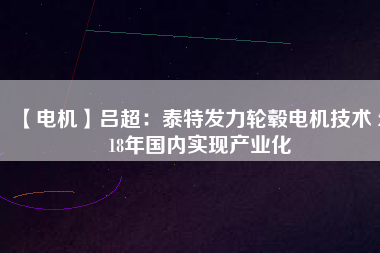 【電機(jī)】呂超：泰特發(fā)力輪轂電機(jī)技術(shù) 2018年國(guó)內(nèi)實(shí)現(xiàn)產(chǎn)業(yè)化
          
